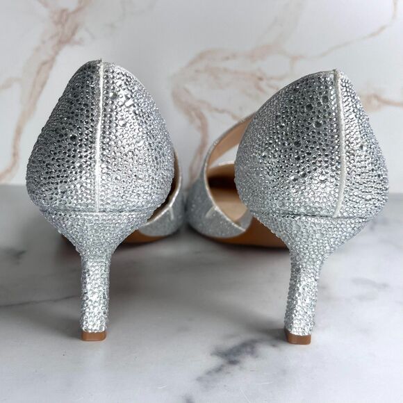 Alex Marie Brixley Rhinestone Asymmetrical Strap Dress Pumps, Size 9 Silver NWOT - Picture 3 of 8